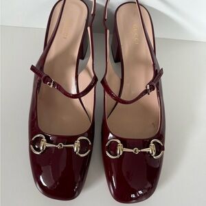 Gucci Women's Burgundy Patent Leather Heels